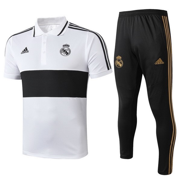 Replicas Polo Real Madrid Conjunto Completo 2019/20 Blanco Negro